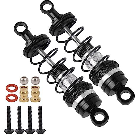 Mxfans 2 Stück RC Shock Tower Dämpfer Ersatz für LOSI Mini-B 1:16 Buggy Schwarz