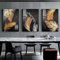 MHLCMG Leinwand Malerei Schwarzes Blatt Gold Feder Bilder Wandkunst Minimalistisches Poster Kunstdruck Bild Wand Wohnzimmer Schlafzimmer Dekor Kein Rahmen (3X50X70CM)