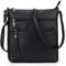 UTO Umhängetasche Damen Mittelgroß Leder Reißverschlusstasche Verstellbarer Riemen PU Leder Crossbody Kunstleder Schultertasche Schwarz