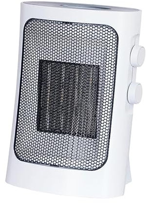 Riscaldatore verticale 1000-1500 W, colore bianco, ideale per riscaldare piccoli spazi e uso domestico.
