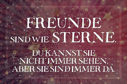 AGDeko® Blechschild Freunde sind wie Sterne Größe 30x20 cm