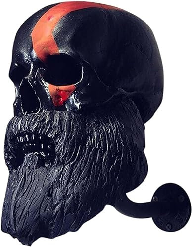 Hfnnhl Porte Casque Moto Tete de Mort, Support de Casque de Crane de Moto Fixe au Mur, Titulaire de Casque de Moto Tete de Mort, Artisanat Amovible en Résine for Décoration (Color : B)