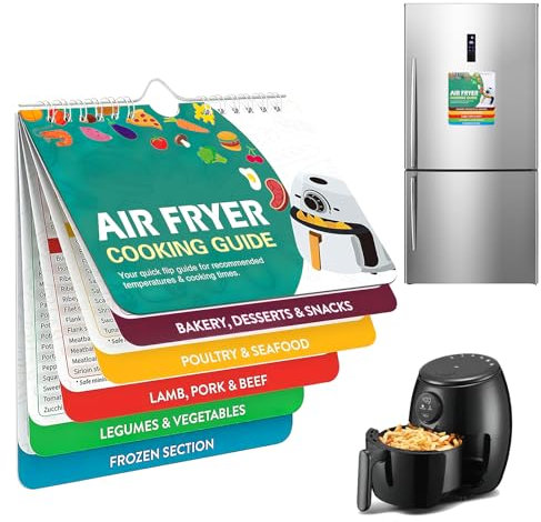 Air Fryer Magnetic Cheat Sheet Cookbook Air Fryer Cooking Times Chart Oven Cooking Pot Temp Guide Conversion Chart Cooking Measurements for Food Air Fryer Accessories Recipes Reference Guide