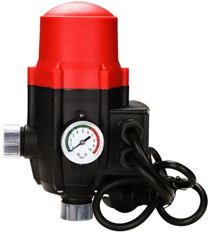 Tubiaz Druckwächter für Pumpensteuerung, Druckschalter 10bar mit Kabel, Durchflusswächter, automatisches Ein- und Ausschalten, für Hauswasserwerk, Gartenbewässerung, Rot