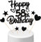 Conruich Tortendeko 58. Geburtstag Mann, Kuchendeko Happy 58th Birthday Schwarz, Glitzer Kuchen Topper 58. Geburtstag Ballons Konfetti Papierfächer für Geburtstagstorte Deko 58 Jahre Frauen Männer