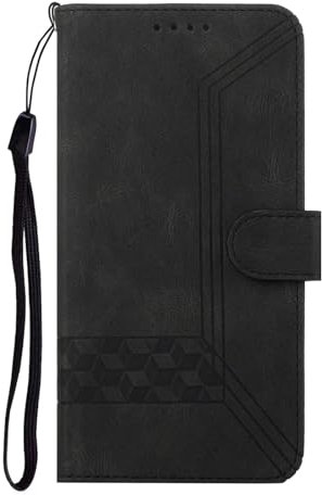 TIANCI Phone Case for Vivo Y52s 5G/Vivo Y31s 5G, Checkered Business Leather Case, Card Slot Wallet Flip Case, Wrist Rope Mobile Cover for Vivo Y52s 5G/Vivo Y31s 5G Case Black