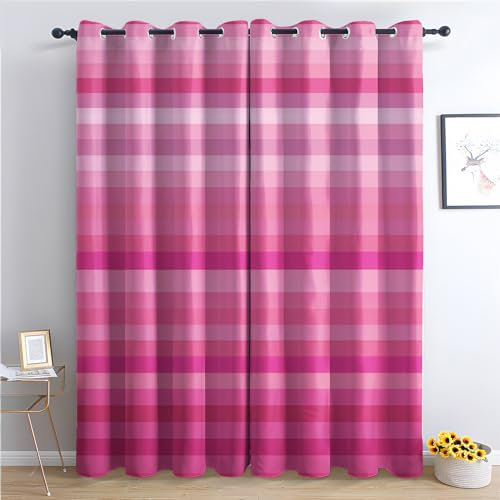 Rideau Occultant Rose - Rideaux Thermiques à Oeillets - Tenture Maison Chambre Salon Fenetre - Lot de 2 Rideaux et Draperies Intérieurs, 110x215 - K&T236