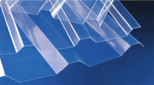 Polycarbonat Wellplatten Lichtplatten Profil 250/50 Trapez - Industrieprofil - 1,0 mm Stärke, glasklar - Preis: 21,00/m² (3500) (5000 mm)