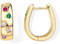 Dochais Ohrringe Creolen Gold für Damen, 14K Vergoldet Hypoallergen Creolen Silber 925, Mittelgroß Bunte Zirkonia Ohrringe für Mädchen