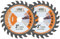 BGTEC Lame de Scie Circulaire Disque - 2 pièces 75MM x 10MM 24 TCT pour le bois tendre et dur, les panneaux lattés et les panneaux de particules