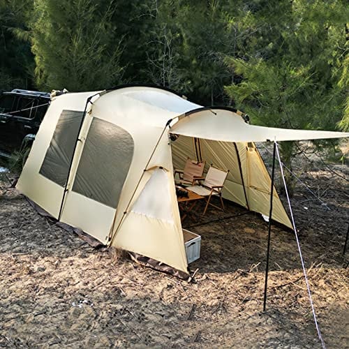 Camping Tent,Car Tent Attachment for Camping - Up To 6-8 Person Sleeping Capacity, Universal Fit Car Trunk Family Tail Tents with Extendable Awning, S