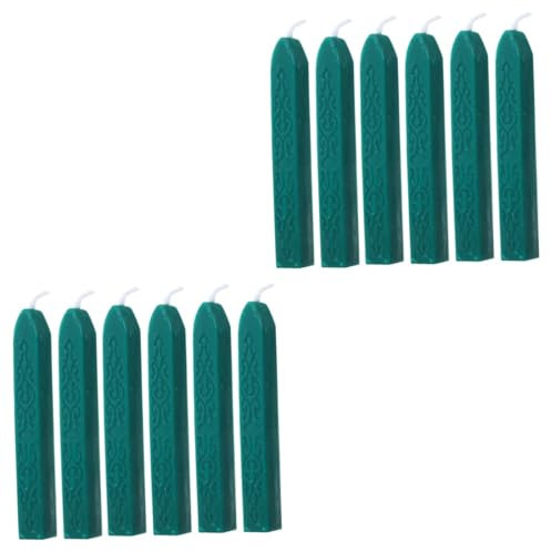 SHINEOFI 12 Stk Wachsstreifen Bemalen Briefumschläge Prägestempel Wachsstift Siegelwachs Wachsstangen Einwickeln Buchstaben Stempeln Wachs Briefsiegel Aus Wachs Klarer Siegellack Dark Green