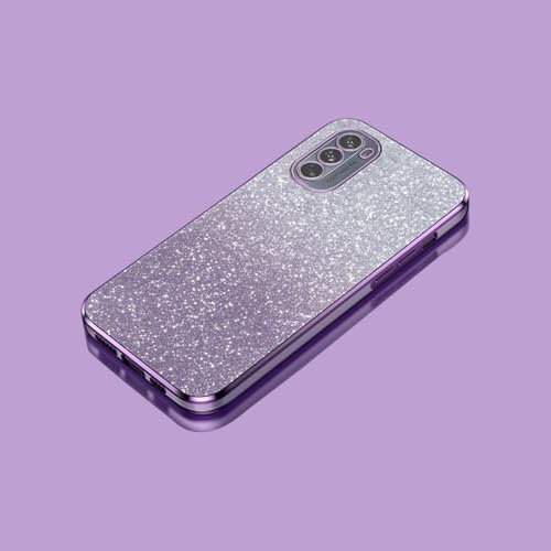 Compatibile con Motorola Moto G62 5G Custodia Morbida in TPU Trasparente Elettroplaccata con Carta Glitterata