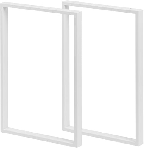 PROVENEDI - 2X Tisch-KUFEN weiß | Tisch-Gestell 50x75 cm | Einfache Montage | Tisch-Beine aus Metall in Industrial Matt | Ideal für DIY-Projekte wie Esstisch, Schreibtisch, Couchtisch, Bank