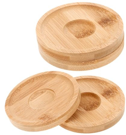 ABOOFAN 1 Satz Glasbasis Brett Zur Herstellung Von Armbändern Couchtischdekoration Tischsets Für Holztisch Holzuntersetzer Zum Basteln Weinuntersetzer Aus Holz Khaki Bambus 4 Stück