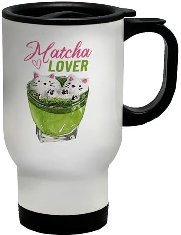 Shopagift Matcha Lover Travel Mug Love Green Tea Stainless Steel 14oz Cup