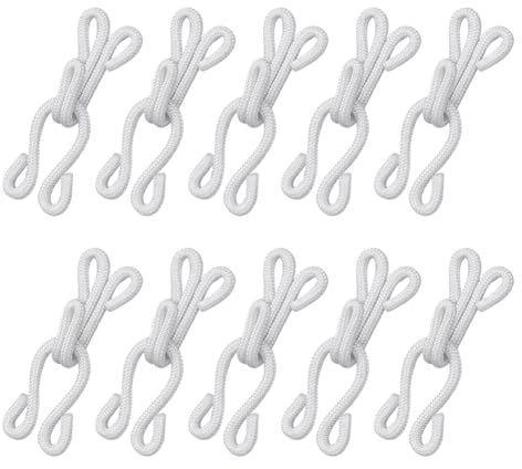 Set di 10 ganci da cucito con occhielli e ganci per pelliccia, ganci e occhielli per abbigliamento, giacche, ganci di fissaggio di ricambio per vestiti, gonne, colore bianco
