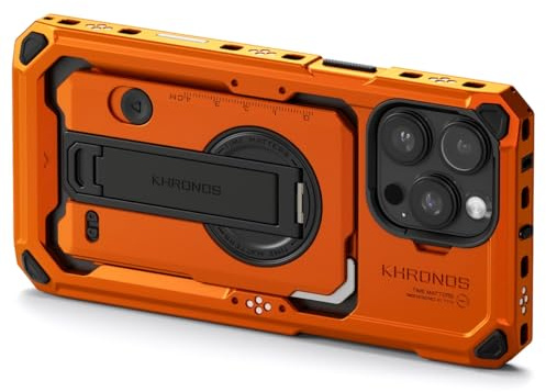 Tilta Khronos Hülle Kompatibel mit iPhone 16 Pro Max - Orange | Handy Filmemachen Zubehör | Handy Kamera Käfig | Phone Video Rig TK-IP16-PMFC-O