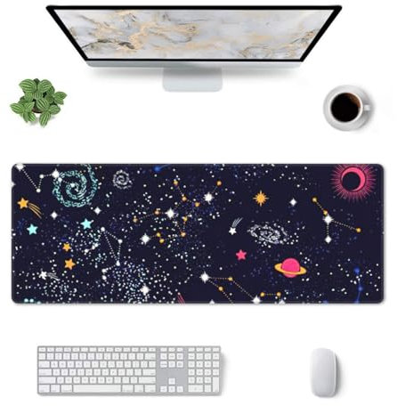 BBEXJIGY Star Constellation Map Print Large11.8x31.5in Rubber Keyboard Pad for Office, Gaming, Desktop, Laptop