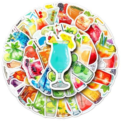 TPZORJX 50 Stücke Orange Scrapbooking Stickers Selbstklebend Scrapbooking Aufkleber Obst Cocktail Stickers für Tagebuch Kalender Notizbuch Fotoalbum Deko,orangen deko,aperol sticker