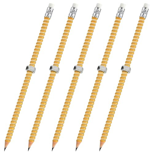 Twist Write Pencil Weighted - Fidget Wooden Pens Set, 5 Pack Sensory Tools | Quiet Writing Girls Adults Travel Teachers for Thinking of the