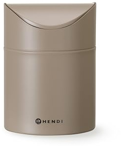 HENDI Poubelle de table avec couvercle basculant, 1,2 L, métal peint par poudrage, ø120x(H)165mm, beige