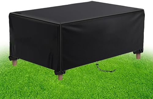 Abdeckplane Gartenmöbel Winterfest 130 L x 100 B x 80 Hcm Gartentisch Abdeckung,Oxford Anti-UV Abdeckplane Für Gartentische,Wasserdichte Abdeckung Für Gartentisch,Schutzhüille Für Gartenmöbel Eckig