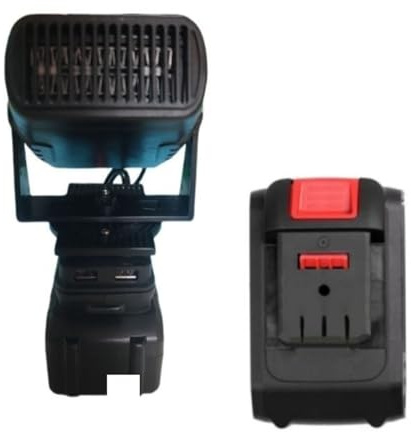 Luocute Calentador DE Espacio Portátil, Ajuste para la Batería DE la Serie Dayi A3 Batería DE 360 ​​grados BLOWER PEQUEÑO CALETOR CON CABLO DE TEMPERATURA USB 2 2 Cable DE 60 Cm, Dirige