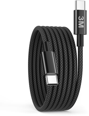USB C to C Charger Cable 3M, 60W Long Type C to Type C Fast Charging Lead USBC Fast Charge Wire for Samsung Galaxy S26/S25/S24 Ultra/S23,Pixel 9,iPhone Air/17/16 Pro Max,Macbook Pro M3,iPad Pro 2022