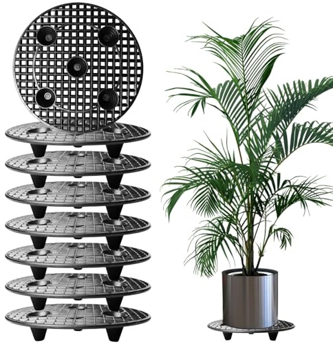 GBKDQQ Lot de 8 supports de pot de fleurs ronds en plastique - 30 cm - Pour balcon et jardin