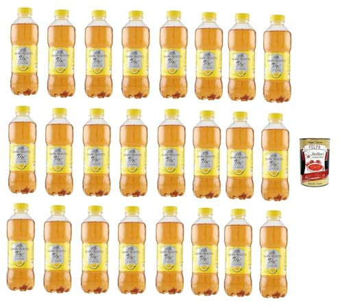 Italian Gourmet bundle - San Benedetto Thé Citron 24×500 ml, Thé glacé au citron – Bouteilles PET – Boisson rafraîchissante – Idéal maison, bureau & événements + Italian Gourmet Polpa
