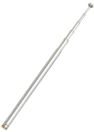 sourcing map 480mm 18.9 6 Sections Antenne télescopique 2mm diamètre Filetage Femelle pour TV Radio FM
