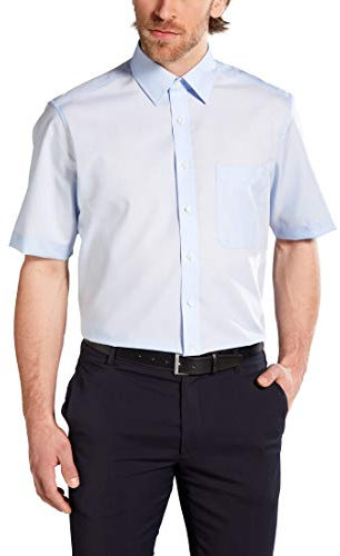 ETERNA Kurzarm Hemd COMFORT FIT Popeline unifarben- Gr. 42, Hellblau