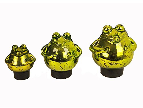 SchwimmFrosch klein Maße 9cm x 10cm in grün/glänzend aus Glas