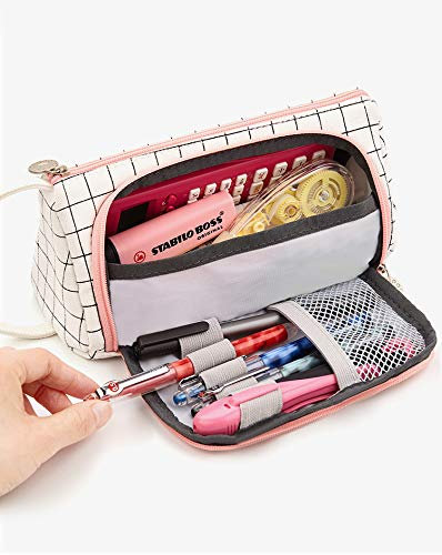 iSuperb Mäppchen Federmäppchen Stiftemappe Kosmetiktasche Organisator Pencil Bag (Kariert)