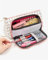 iSuperb Mäppchen Federmäppchen Stiftemappe Kosmetiktasche Organisator Pencil Bag (Kariert)