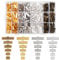 PH PandaHall 680 pcs Mixed Iron Ribbon Ends Sets Bracelet Pinch Crimp Clamps Cord Ends Jewellery Making Findings, Mixed Color,8-25x8x5-8mm, Hole: 1mm
