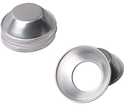 Haulonda 25Pack Egg Tart Molds Tiny Pie Tartlets Dessert Mold Pans Tin Puto Cup Bakeware Cake Cookie Mold, Round Resuable Nonstick (Aluminum)