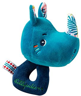 Lilliputiens - Mini-Rassel Marius - Sensorisches Spielzeug für Babys mit integriertem Glöckchen - Weiche Stoffrassel, einfach zu greifen - Fördert Feinmotorik, Sehen und Hören - Ab 3 Monaten - 83125