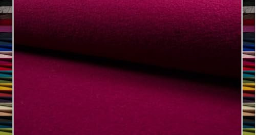 StoffBook PINKROT HOCHWERTIG LODEN KOCHWOLLE 100% SCHURWOLLE STRICKLODEN WOLLSTOFF WOLLWALK, E052