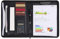 Leathario A4 Konferenzmappe,Schreibmappe A4 mit Reißverschluss, Dokumentenmappe Portfolio Schreibblock für Business,Arbeit und Metting, Schwarz