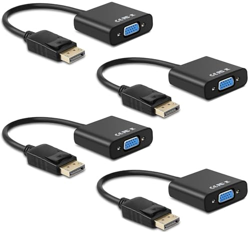 Ankey Display Port to VGA Adapter, 4 Packs DisplayPort DP to VGA Converter