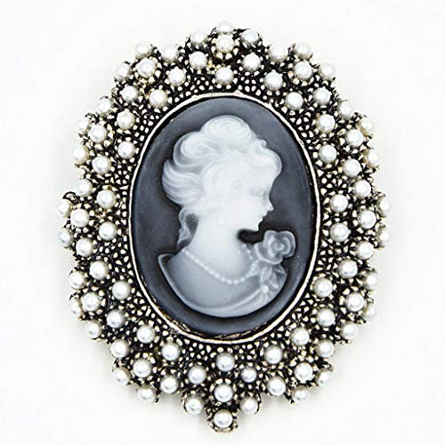 BELTI Frau Brosche, Hochzeitsfeier Königin Dame Vintage viktorianischen Design Cameo Bronze Brosche Pin