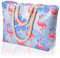 KUAK Sac de plage extra large, imperméable et résistant au sable, avec fermeture éclair, poches intérieures, poignées en corde pour piscine, voyage, vacances, week-end, flamant rose, XL, Sac de voyage