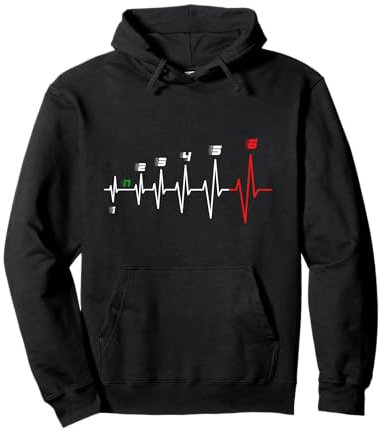 Hombre Motocicleta Moto Racing Heartbeat Sudadera con Capucha