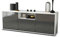 Stil.Zeit TV Schrank Lowboard, Akamu, Korpus Weiss matt, Front Hochglanz Design Graphit, (135x49x35cm), Push to Open Technik & Leichtlaufschienen