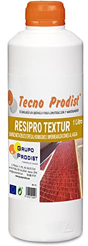 Tecno Prodist RESIPRO TEXTUR, (1 Litro) Barniz protector al agua para hormigón impreso, de altas prestaciones, base de resinas, gran anclaje, resistencia y durabilidad, no amarillea, Incoloro.