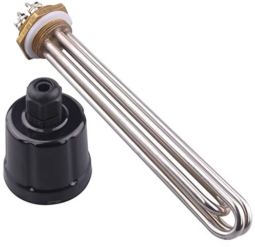 Élément chauffant électrique submersible 220 V 6000 W 3U 1,5 (DN40) Bride en laiton avec anneau en silicone et couvercle en plastique