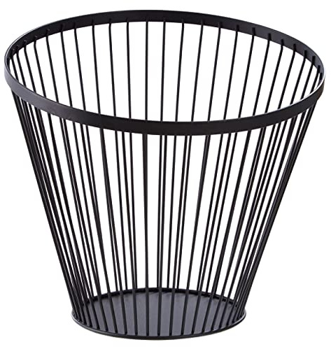 Premier Houseware Tall Oblique Basket With Matte Black Frame/Flat Metallic Base Picnic Basket For Bread/Minimal Accent Hamper Baskets For Gifts/Matte Black Basket Dimensions W28 x D28 x H26cm.
