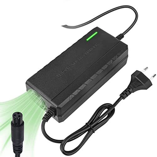 flintronic Elektroroller Batterieladegerät 8mm mit Radiator, Ladegeräte für Scooter, 42V 2A DC EU 3-Polig Universelles Ladegerät mit Netzkabel, Hoverboard Ladekabel mit LED-Anzeige für Scooter